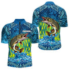 Maillot Pêche Brochet Vague Bleue - Le Style Carnassiers - Polo Zippé Homme