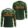 Maillot Pêche Camouflage Personnalisé - Vert & Orange Homme - Long Sleeves Homme