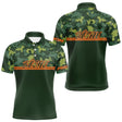 Maillot Pêche Camouflage Personnalisé - Vert & Orange Homme - Polo Homme