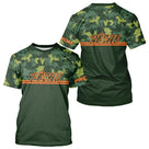 Maillot Pêche Camouflage Personnalisé - Vert & Orange Homme - T-Shirt Homme