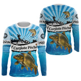 Maillot Pêche Carpe Bleu Manches Longues - Sportif Homme - Long Sleeves Homme
