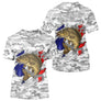 Maillot Pêche Carpe Camo Gris Personnalisé - Drapeau France - T-Shirt Homme
