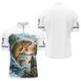 Maillot Pêche Carpe & Coucher du Soleil - Blanc Homme - Polo Zippé Homme