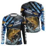 Maillot Pêche Carpiste Bleue à Manches Longues - Homme Personnalisé - Long Sleeves Homme