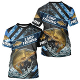 Maillot Pêche Carpiste Bleue à Manches Longues - Homme Personnalisé - T-Shirt Homme