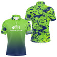 Maillot Pêche Club Vert Fluo Anti-UV - Personnalisé Homme - Polo Homme