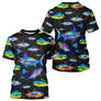 Maillot Pêche Homme - Sportive Noir & Poissons Colorés - T-Shirt Homme