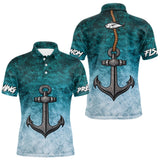 Maillot Pêche Homme Ancre - Marine Bleu Canard Personnalisé - Polo Homme