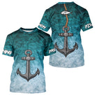 Maillot Pêche Homme Ancre - Marine Bleu Canard Personnalisé - T-Shirt Homme