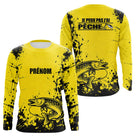 Maillot Pêche Jaune & Noir - Brochet Personnalisé Homme - Long Sleeves Homme