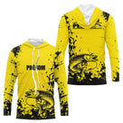 Maillot Pêche Jaune & Noir - Brochet Personnalisé Homme - Long Sleeves Hoodie Homme