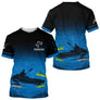 Maillot Pêche Kayak Homme - Bleu & Noir Personnalisé - T-Shirt Homme