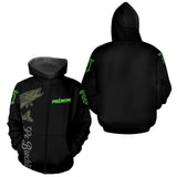 Maillot Pêche Le Brochets Vert Fluo Homme Personnalisé - Zippe Hoodie Homme
