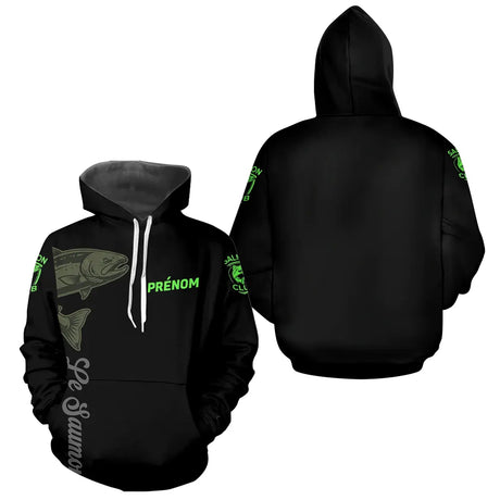 Maillot Pêche Le Saumon Vert Fluo Homme Personnalisé - Hoodie Homme