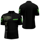 Maillot Pêche Le Saumon Vert Fluo Homme Personnalisé - Polo Zippe Homme