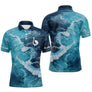 Maillot Pêche Manche Longue Bleu Océan Mer - Style Homme - Polo Homme