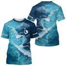 Maillot Pêche Manche Longue Bleu Océan Mer - Style Homme - T-Shirt Homme