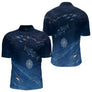 Maillot Pêche Manche Longue Thon Bleu Marine Boussole UV - Polo Zippé Homme