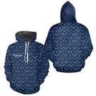 Maillot Pêche Mer Bleu Azur - Motif Filet Personnalisé - Hoodie Homme