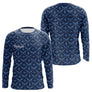 Maillot Pêche Mer Bleu Azur - Motif Filet Personnalisé - Long Sleeve Homme