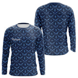 Maillot Pêche Mer Bleu Azur - Motif Filet Personnalisé - Long Sleeve Homme