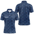 Maillot Pêche Mer Bleu Azur - Motif Filet Personnalisé - Polo Homme