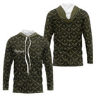 Maillot Pêche Mer Vert Azur - Motif Filet Personnalisé - Homme Long Sleeves Hoodie 