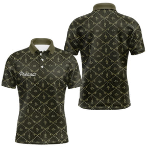 Maillot Pêche Mer Vert Azur - Motif Filet Personnalisé - Homme Polo 