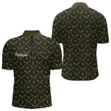 Maillot Pêche Mer Vert Azur - Motif Filet Personnalisé - Homme Polo Zippé