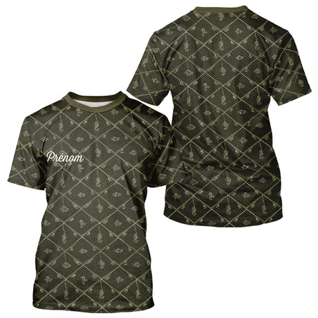 Maillot Pêche Mer Vert Azur - Motif Filet Personnalisé - Homme T-Shirt 