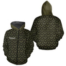 Maillot Pêche Mer Vert Azur - Motif Filet Personnalisé - Homme Zippé Hoodie