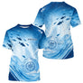 Maillot Pêche Personnalisé - Bleu Océan Anti-UV - T-Shirt Homme