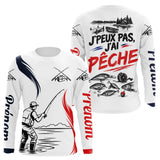 Maillot Pêche Personnalisé Blanc - J'peux Pas J'ai Pêche - Long Sleeves Homme