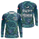Maillot Pêche Personnalisé Bleu - Papy Pêcheur Passionnés - Long Sleeves Homme