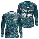 Maillot Pêche Personnalisé Bleu - Papy Pêcheur Passionnés - Long Sleeves Homme