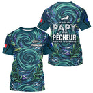 Maillot Pêche Personnalisé Bleu - Papy Pêcheur Passionnés - T-Shirt Homme