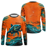 Maillot Pêche Personnalisé Orange Bleu - Club Homme - Long Sleeves Homme