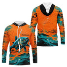 Maillot Pêche Personnalisé Orange Bleu - Club Homme - Long Sleeves Hoodie Homme
