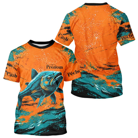 Maillot Pêche Personnalisé Orange Bleu - Club Homme - T-Shirt Homme