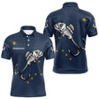 Maillot Pêche Personnalisé Squelette - Prénom Bleu Marine - Polo Homme