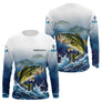Maillot Pêche Prénom Personnalisable - Carnassier & Bass Bleu - Long Sleeves Homme