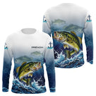 Maillot Pêche Prénom Personnalisable - Carnassier & Bass Bleu - Long Sleeves Homme
