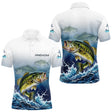 Maillot Pêche Prénom Personnalisable - Carnassier & Bass Bleu - Polo Homme