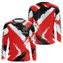 Maillot Pêche Rouge & Noir Personnalisé - Fishing Club - Long Sleeves Homme