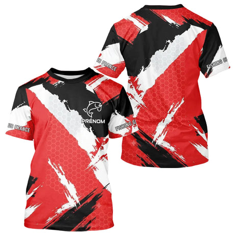Maillot Pêche Rouge & Noir Personnalisé - Fishing Club - T-Shirt Homme
