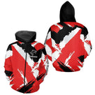 Maillot Pêche Rouge & Noir Personnalisé - Fishing Club - Zippé Hoodie Homme