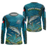 Maillot Pêche Saumon Bleu & Vert Anti UV - River Kings - Long Sleeves Homme