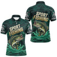 Maillot Pêche Sportive Vert Personnalisé Prénom - Sport Fishing - Polo Homme