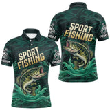 Maillot Pêche Sportive Vert Personnalisé Prénom - Sport Fishing - Polo Homme