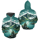 Maillot Pêche Vert Montagne Personnalisé - Homme Prénom- Hoodie Homme